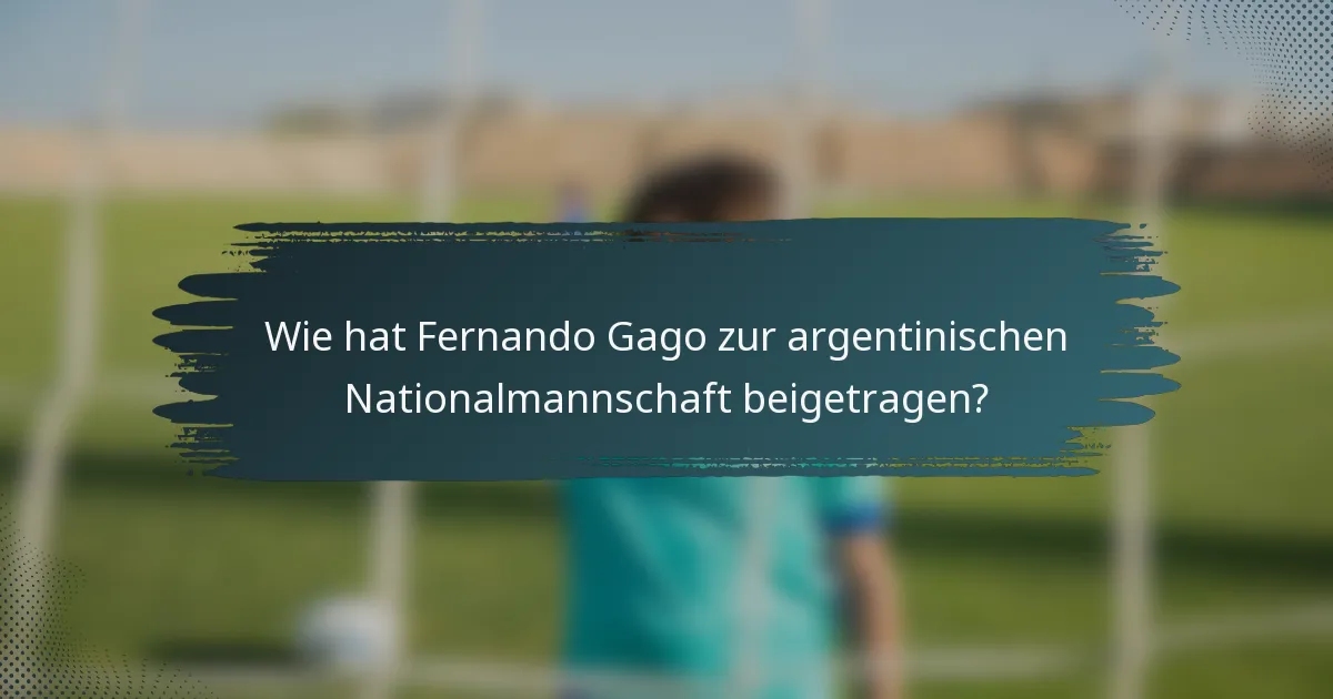 Wie hat Fernando Gago zur argentinischen Nationalmannschaft beigetragen?