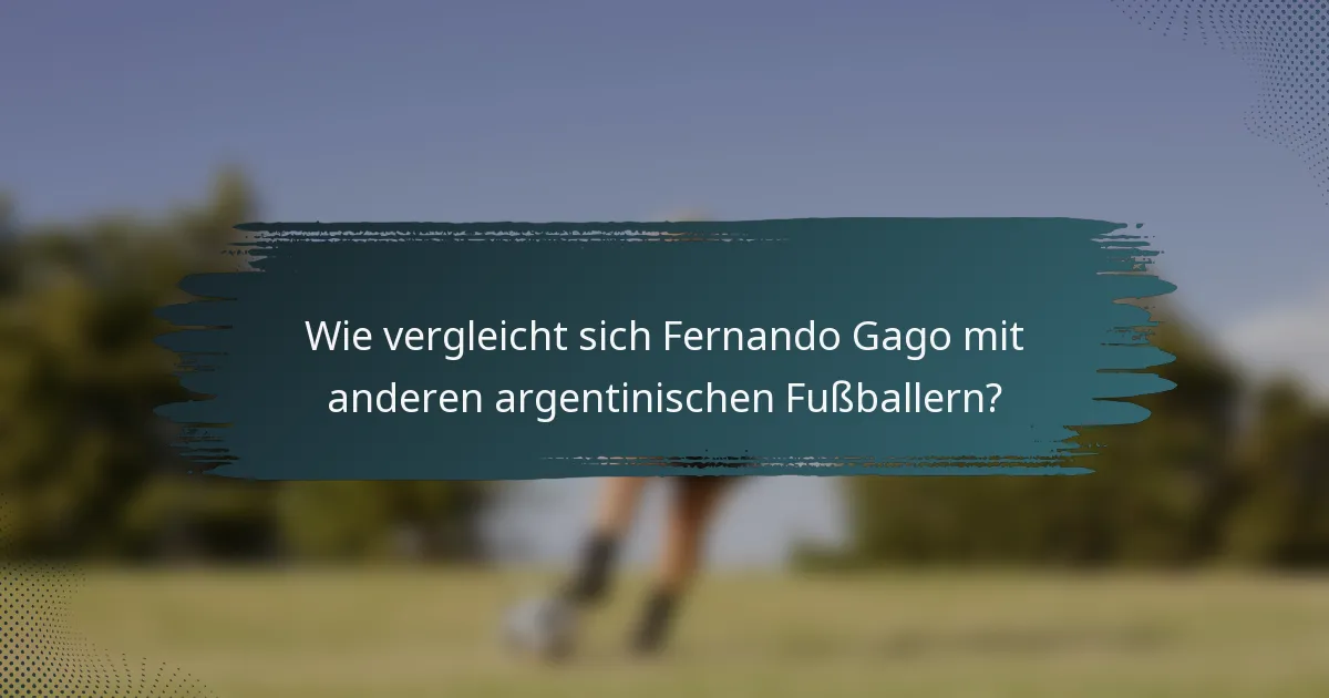 Wie vergleicht sich Fernando Gago mit anderen argentinischen Fußballern?