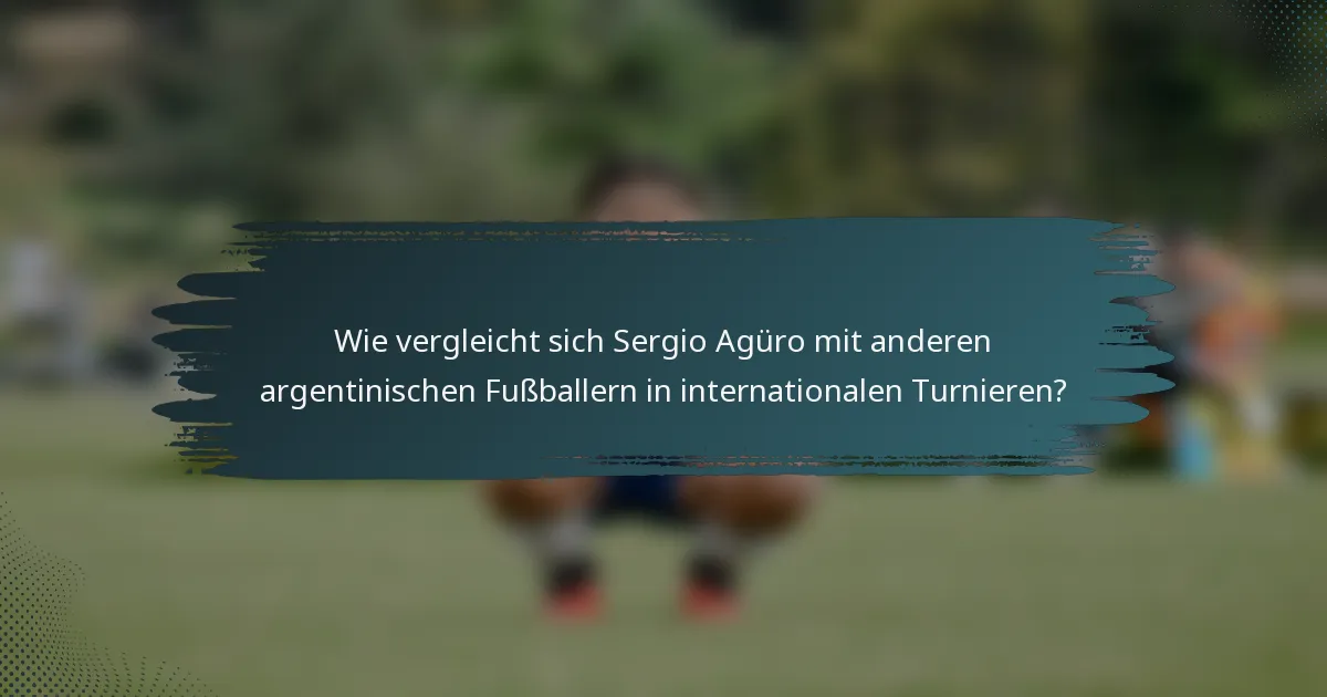 Wie vergleicht sich Sergio Agüro mit anderen argentinischen Fußballern in internationalen Turnieren?