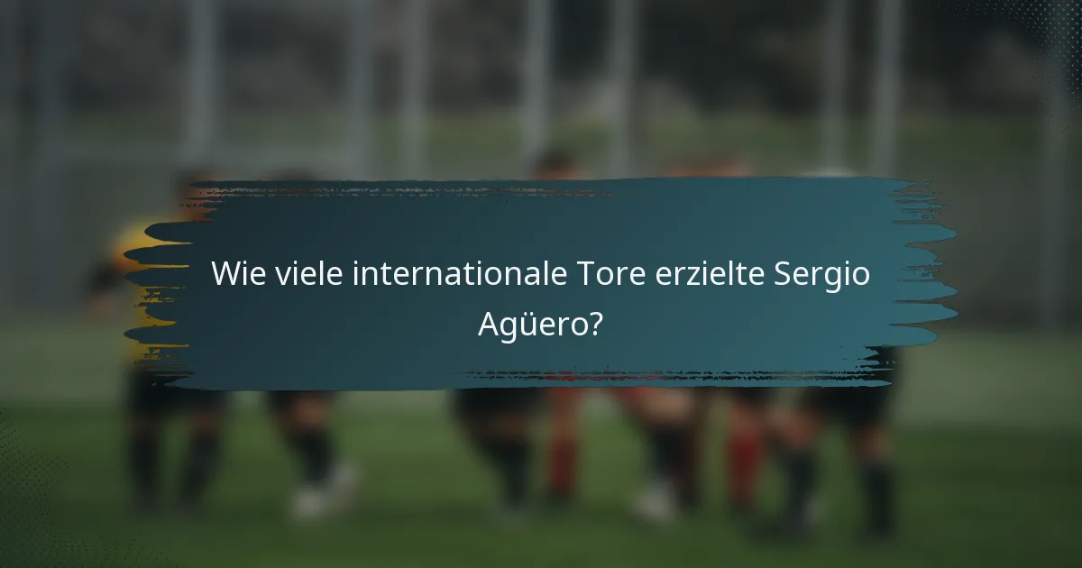 Wie viele internationale Tore erzielte Sergio Agüero?